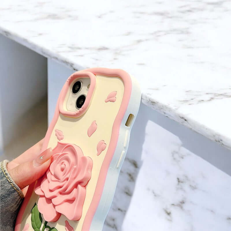 Sarah - Elegante Funda de Teléfono Rosa en Floración