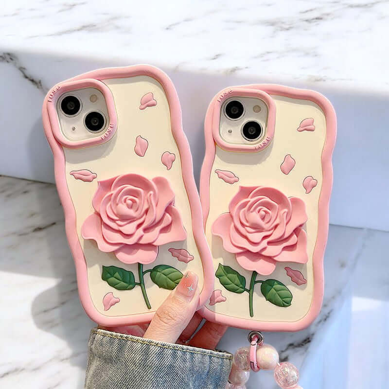 Sarah - Elegante Funda de Teléfono Rosa en Floración