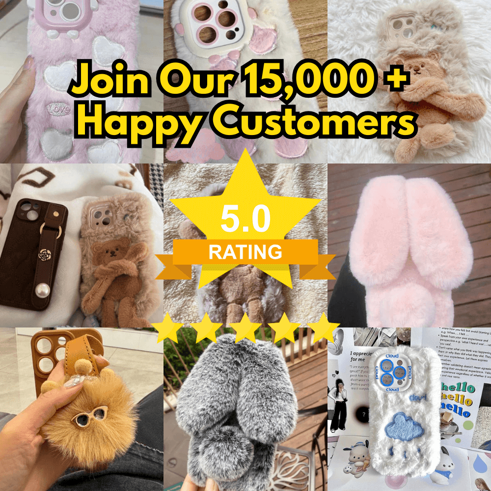 a collage of stuffed animals with text stating join our 15, 000 happy customers