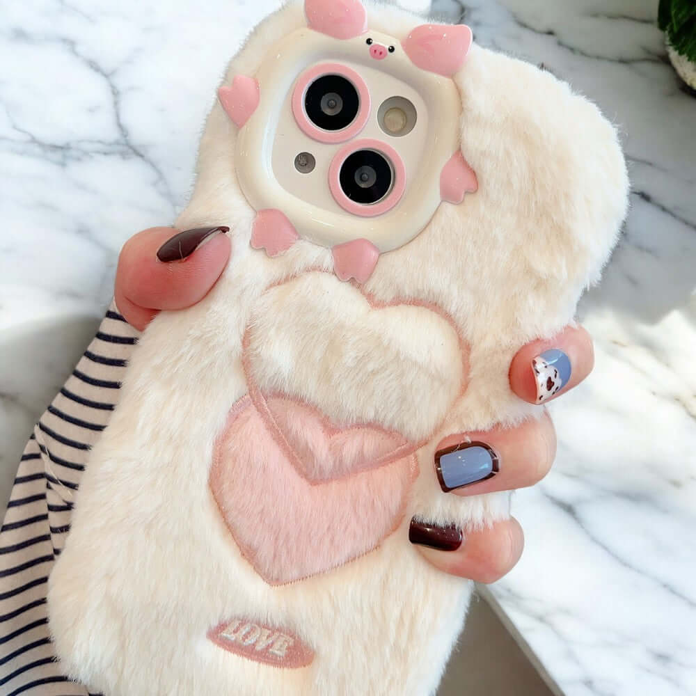 a person holding a phone case with a bear on it